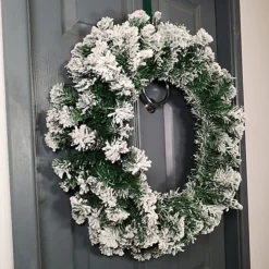 60cm Premier Green Snow And Glitter Flocked Christmas Door Wall Wreath -Deals Christmas Decor Store 60cm premier green snow and glitter flocked christmas door wall wreath5056589195397 02c MP