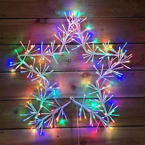 60cm Premier Multi Coloured Christmas Star Cluster Decoration With 240LED 1 60cm Premier Multi Coloured Christmas Star Cluster Decoration With 240LED