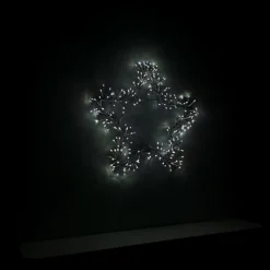 60cm Premier Twinkling LED Silver Star Silhouette Christmas Decoration In Cool White