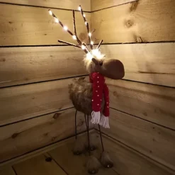 60cm Standing Reindeer Christmas Decoration With Metal Legs & LED Lit Antlers -Deals Christmas Decor Store 60cm standing reindeer christmas decoration with metal legs led lit antlers5056589100278 04c MP