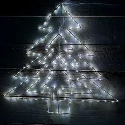 62cm Multi-function LED White Metal Frame Christmas Tree Silhouette Decoration