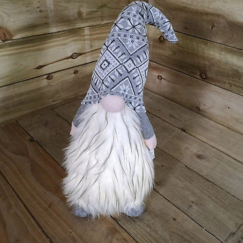 63cm Tall Christmas Light Up Gnome Gonk Nordic Decoration White Body Grey Hat Sitting 2 63cm Tall Christmas Light Up Gnome Gonk Nordic Decoration White Body Grey Hat Sitting - Image 2
