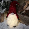 63cm Tall Light Up Christmas Gnome Gonk Decoration With Red Sequins Sitting