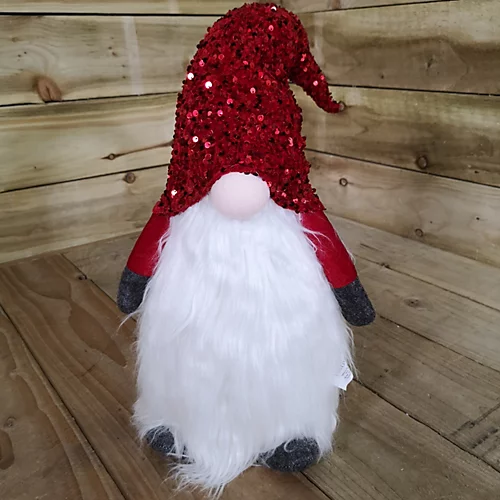 63cm Tall Light Up Christmas Gnome Gonk Decoration With Red Sequins Sitting 2 63cm Tall Light Up Christmas Gnome Gonk Decoration With Red Sequins Sitting - Image 2