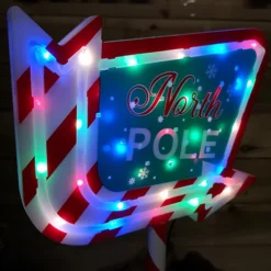 67cm Light Up Christmas Red White And Green North Pole Outdoor Sign With 35 Multi Colour LED Lights 6 67cm Light Up Christmas Red White And Green North Pole Outdoor Sign With 35 Multi Colour LED Lights -Deals Christmas Decor Store 67cm light up christmas red white and green north pole outdoor sign with 35 multi colour led lights5060907228964 03c MP