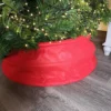 68cm Red Linen Pop-Up Christmas Tree Skirt Decoration