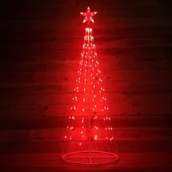 6ft (1.8m) Christmas Cone Tree With 140 Colour Changing LEDs And Remote Control -Deals Christmas Decor Store 6ft 1 8m christmas cone tree with 140 colour changing leds and remote control5056589107017 03c MP