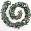 6ft - 9ft Or 12ft Frosted Gold Christmas Garland - Optional Lights / 9ft / 270cm / No