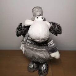 70cm Grey Plush Christmas Moose Reindeer Decoration In Striped Jumper With Extendable Legs -Deals Christmas Decor Store 70cm grey plush christmas moose reindeer decoration in striped jumper with extendable legs5060559855389 03c MP