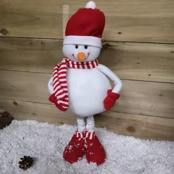70cm Plush Christmas Snowman With Extendable Legs