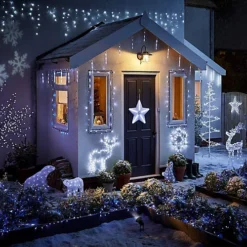 720 Cool White ICICLE LEDs Green Cable With 8 Effects Multifunction Auto Memory Indoor/Outdoor Christmas -Deals Christmas Decor Store 720 cool white icicle leds green cable with 8 effects multifunction auto memory indoor outdoor christmas5056141014470 04c MP