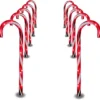 72CM Tall Christmas Candy Cane Stack Lights Red And White Set Of 4 Mains Powered