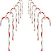 72CM Tall Christmas Candy Cane Stack Lights Red, White And Green Set Of 4 Mains Powered