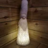 73cm Battery Operated Lit White Christmas Standing Gonk With Grey Hat
