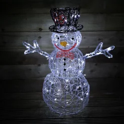 76cm Premier Indoor / Outdoor Acrylic Snowman Christmas Decoration 88 Cool White LEDs
