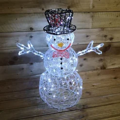 76cm Premier Indoor / Outdoor Acrylic Snowman Christmas Decoration 88 Cool White LEDs -Deals Christmas Decor Store 76cm premier indoor outdoor acrylic snowman christmas decoration 88 cool white leds5056589198152 04c MP