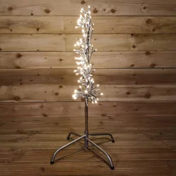 78cm Warm White 140 LED Silver Christmas Tree Metal Frame Silhouette Decoration -Deals Christmas Decor Store 78cm warm white 140 led silver christmas tree metal frame silhouette decoration5056589107260 04c MP