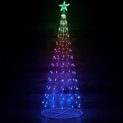7ft (2.1m) Christmas Cone Tree With 166 Colour Changing LEDs And Remote Control
