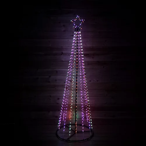 7ft (2.1m) Premier Christmas Outdoor Black Pin Wire LED Pyramid Maypole Tree In Rainbow 1 7ft (2.1m) Premier Christmas Outdoor Black Pin Wire LED Pyramid Maypole Tree In Rainbow