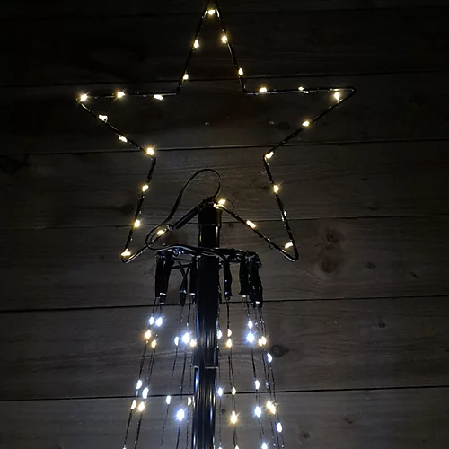 7ft (2.1m) Premier Christmas Outdoor Black Pin Wire LED Pyramid Maypole Tree In Warm & Cool White Mix 2 7ft (2.1m) Premier Christmas Outdoor Black Pin Wire LED Pyramid Maypole Tree In Warm & Cool White Mix - Image 2