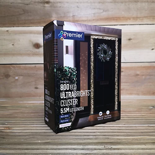 800 LED 5.5m Premier Christmas Indoor Outdoor Multifunction Wire Cluster Lights With Timer In Warm White 4 800 LED 5.5m Premier Christmas Indoor Outdoor Multifunction Wire Cluster Lights With Timer In Warm White - Image 4