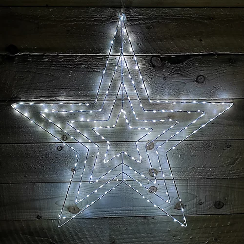 80cm Ice White 230 LED Star Silhouette Indoor/Outdoor Christmas Decoration With Chasing Lights 1 80cm Ice White 230 LED Star Silhouette Indoor/Outdoor Christmas Decoration With Chasing Lights
