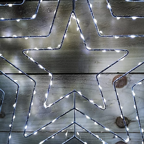 80cm Ice White 230 LED Star Silhouette Indoor/Outdoor Christmas Decoration With Chasing Lights 2 80cm Ice White 230 LED Star Silhouette Indoor/Outdoor Christmas Decoration With Chasing Lights - Image 2