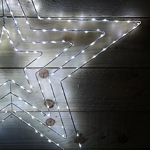 80cm Ice White 230 LED Star Silhouette Indoor/Outdoor Christmas Decoration With Chasing Lights 4 80cm Ice White 230 LED Star Silhouette Indoor/Outdoor Christmas Decoration With Chasing Lights - Image 4