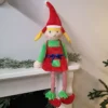 80cm Plush Sitting Female Christmas Elf With Dangly Legs
