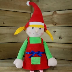 80cm Plush Sitting Female Christmas Elf With Dangly Legs -Deals Christmas Decor Store 80cm plush sitting female christmas elf with dangly legs5060559853651 02c MP