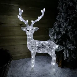 85cm Acrylic Outdoor Christmas Reindeer With 100 Ice White LEDs