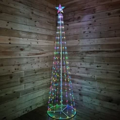 8ft (2.5m) LED Maypole Christmas Tree With Remote Control In Red, Green And Blue