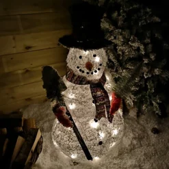 90cm Battery Operated LED Snowman Holding Shovel & Tree Indoor Christmas Decoration -Deals Christmas Decor Store 90cm battery operated led snowman holding shovel tree indoor christmas decoration5056589107628 04c MP