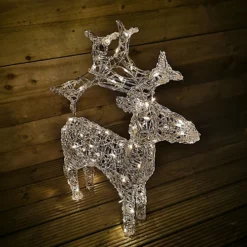 90cm Indoor Outdoor Acrylic Reindeer Christmas Decoration With 80 White LEDs