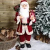 90cm Luxury Standing Red Suit Santa Indoor Father Christmas Decoration