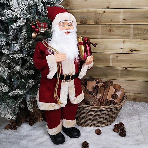 90cm Luxury Standing Red Suit Santa Indoor Father Christmas Decoration 2 90cm Luxury Standing Red Suit Santa Indoor Father Christmas Decoration - Image 2
