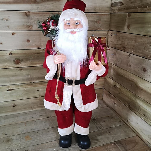 90cm Luxury Standing Red Suit Santa Indoor Father Christmas Decoration 4 90cm Luxury Standing Red Suit Santa Indoor Father Christmas Decoration - Image 4
