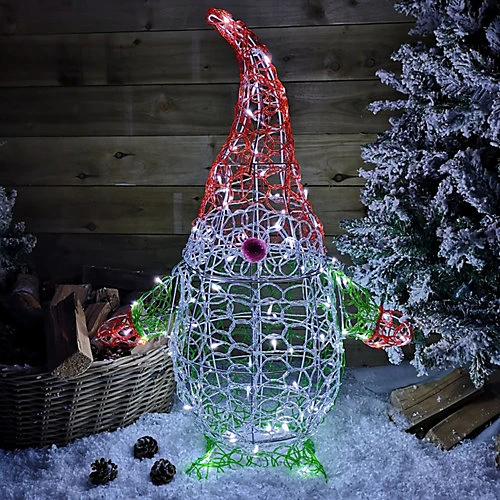 90cm White LED Indoor Outdoor Acrylic Christmas Gonk Decoration 1 90cm White LED Indoor Outdoor Acrylic Christmas Gonk Decoration