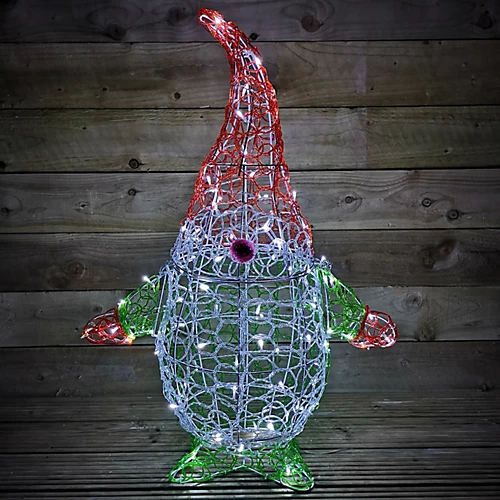 90cm White LED Indoor Outdoor Acrylic Christmas Gonk Decoration 3 90cm White LED Indoor Outdoor Acrylic Christmas Gonk Decoration - Image 3