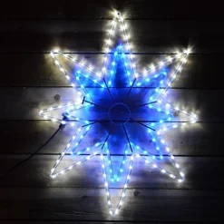 95cm X 70cm Blue & White LED Star Rope Light Silhouette Christmas Decoration