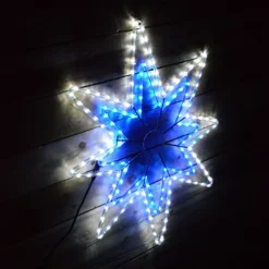 95cm X 70cm Blue & White LED Star Rope Light Silhouette Christmas Decoration -Deals Christmas Decor Store 95cm x 70cm blue white led star rope light silhouette christmas decoration5056589198145 04c MP