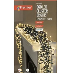 960 LED Christmas Cluster Lights Warm White Multi-action With Timer Lights 12.4M -Deals Christmas Decor Store 960 led christmas cluster lights warm white multi action with timer lights 12 4m5053844154755 02c MP