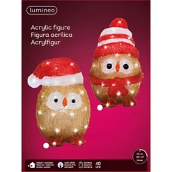 Acrylic Owl Christmas Light Bright White LED Lights Stripe Bobble Hat Scarf 32.5cm -Deals Christmas Decor Store acrylic owl christmas light bright white led lights stripe bobble hat scarf 32 5cm5060950105380 04c MP