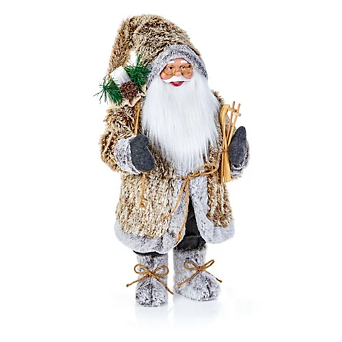 Alpine Santa Traditional Standing Father Christmas With Glasses Figurine 60cm 2 Alpine Santa Traditional Standing Father Christmas With Glasses Figurine 60cm - Image 2