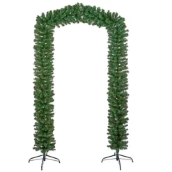 Artificial Christmas Tree Door Arch Single Door Slim Garland Plain Green Decoration 2.4M