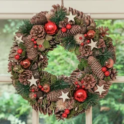 Baubles And Stars Summer Autumn Winter Door Decoration Christmas Wreath 36cm -Deals Christmas Decor Store baubles and stars summer autumn winter door decoration christmas wreath 36cm5060633940970 03c MP