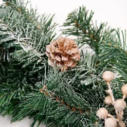 Best Artificial 12ft Frosted Cream Gold Decorated Christmas Garland With 100 Bright White LED Battery Lights -Deals Christmas Decor Store best artificial 12ft frosted cream gold decorated christmas garland with 100 bright white led battery lights5060256549598 02c MP