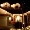 Best Artificial 2.5m Warm White Outdoor Connectable Icicle Christmas LED Lights With Waterproof Battery Box
