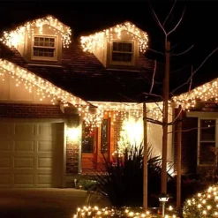 Best Artificial 20m Warm White Outdoor Connectable Icicle Mains Powered Christmas LED Lights Waterproof