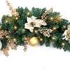 Best Artificial 3ft Cream/Gold Decorated Christmas Swag Arch With 20 Warm White Battery Lights